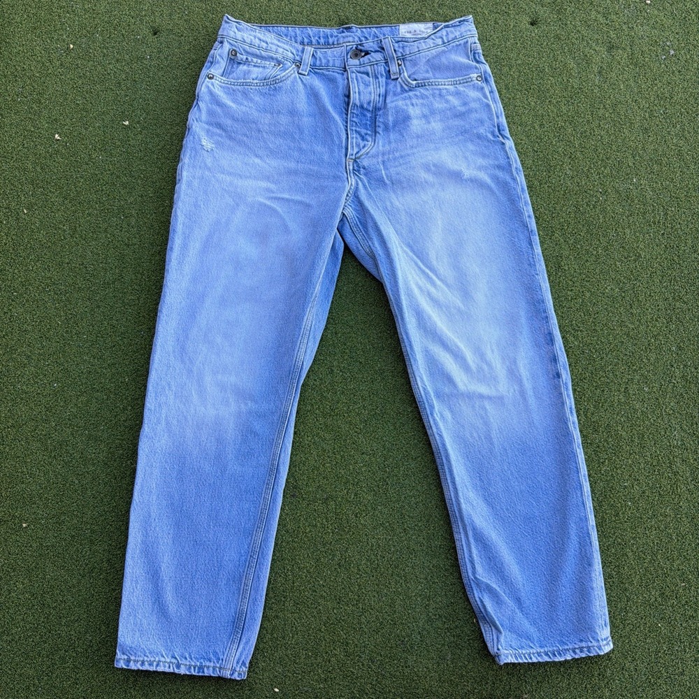 Rag & Bone New York Men's "The Beck" Relaxed Straight Jean Size 30 Light Wash